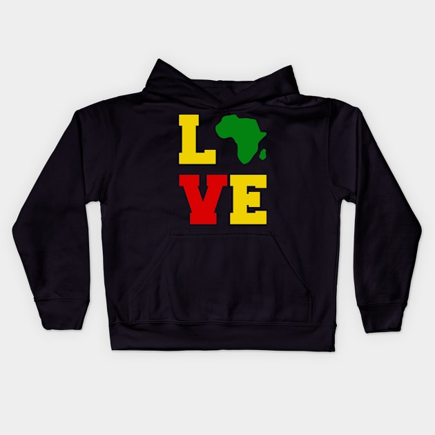 Love Africa, African Love, Ethiopia flag Kids Hoodie by alzo